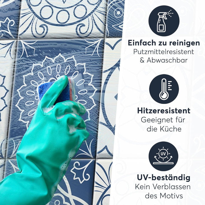 CREATISTO Klebefliesen Stickerfliesen Fliesenfolie - Klebe Folie für Wandfliesen I Klebefliesen Deko