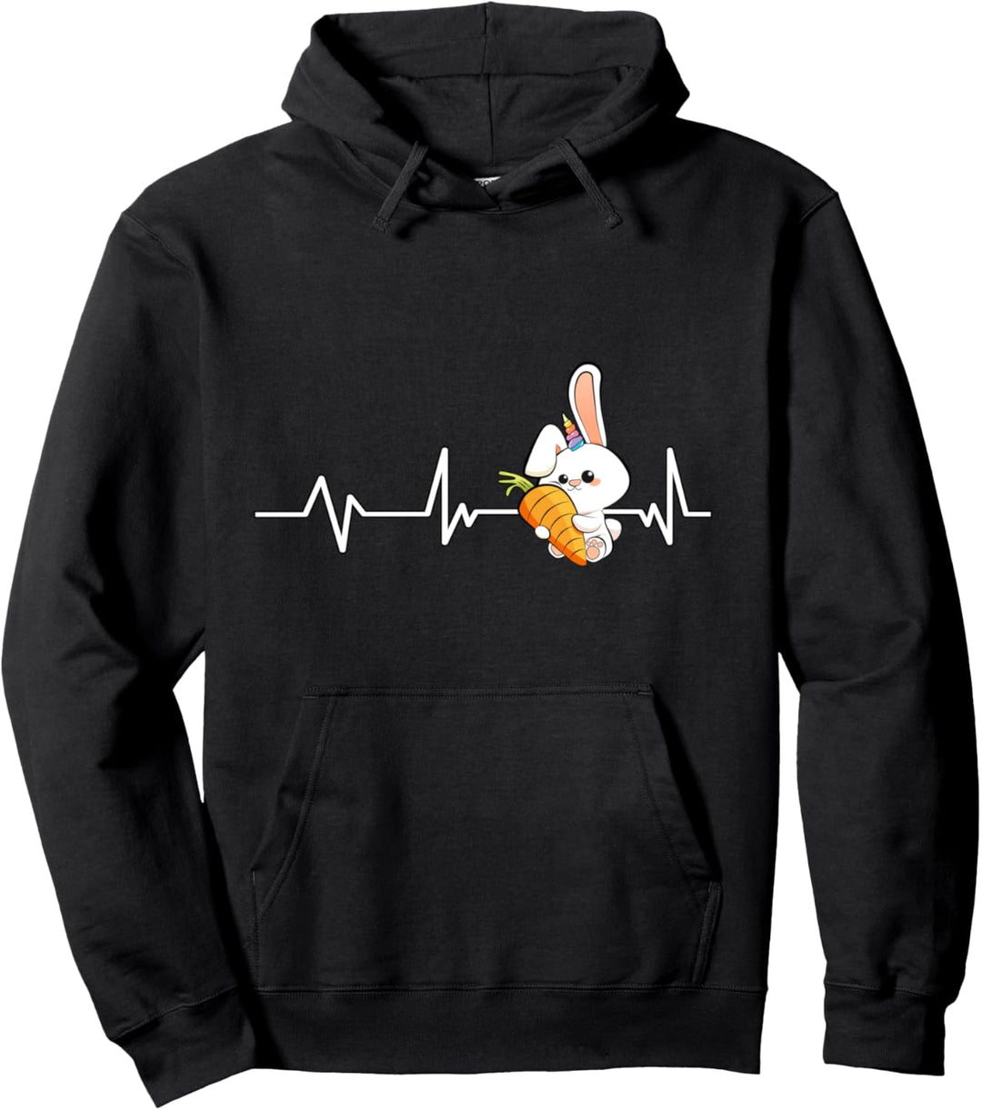 Hasen Einhorn Herzschlag Kaninchen Einhorn Geschenk Einhorn Pullover Hoodie