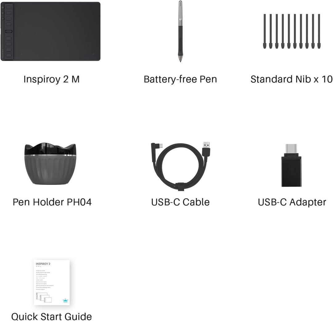 HUION H951P Zeichentablet mit 8 programmierbaren Express-Tasten, Schwarz