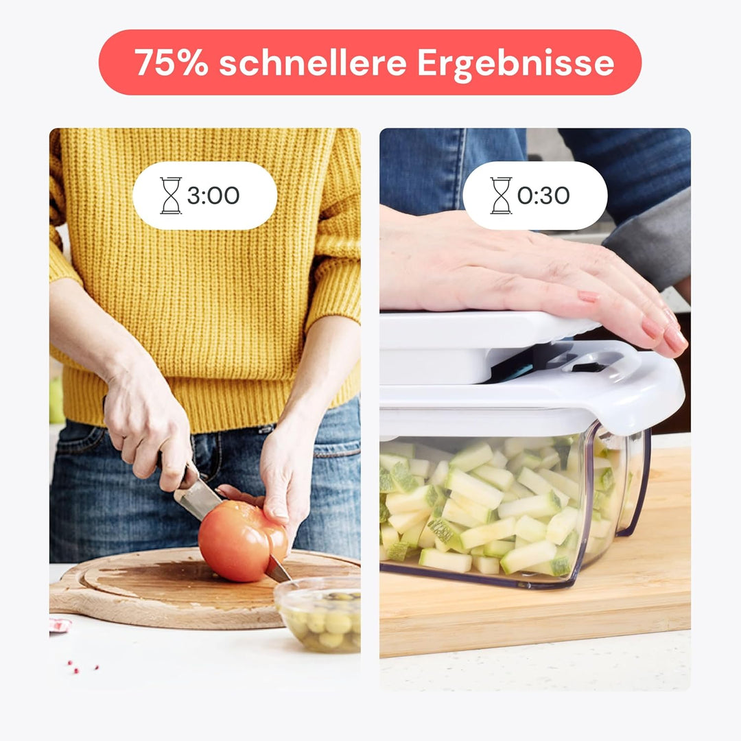 Fullstar Gemüseschneider und Mandoline Gemüsehobel - Julienne- und Würfelschneider für Gurken Zwiebe