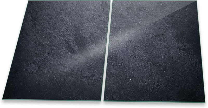 DAMU | Herdabdeckplatte 2teilig 2x40x52 Herdabdeckung Ceranfeld Glasschneideplatte Ceranfeldabdeckun