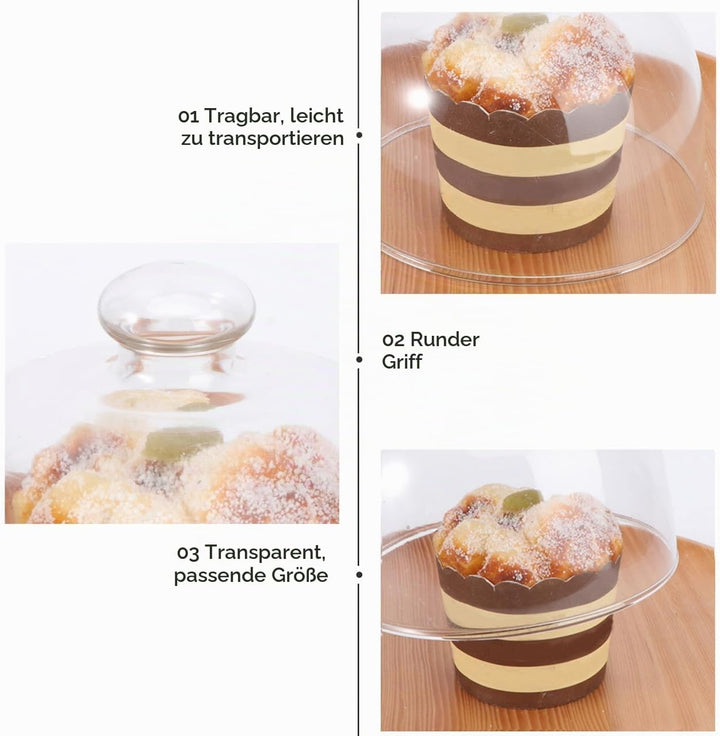 Kuchen Glasglocke Glas Käseglocke Kuchenglocke Tortenplatte Haube Glaskuppel Torten Glashaube Käsepl