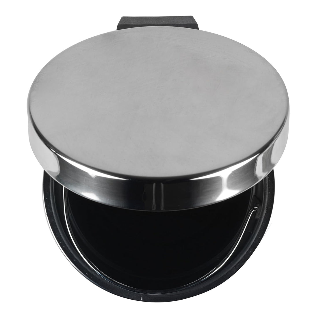 Beldray LA038098SS Badezimmer-Fusspedal-Mülleimer - Kleiner runder Edelstahl-Hygienemülleimer für Sc