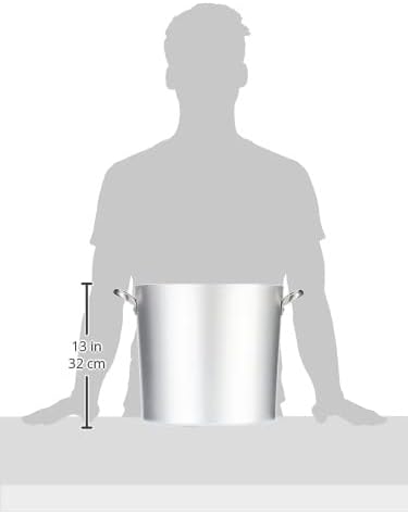 Pentole Agnelli Profi-Aluminium 3 mm, hoher Topf mit zwei Griffen 32 cm silber/schwarz, 32 cm
