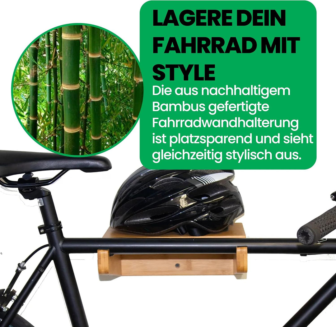 Fahrrad Wandhalterung – Holz Fahrradhalter von COR - Bambus Fahrradhalterung Wand für Innenräume - W