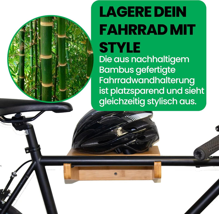 Fahrrad Wandhalterung – Holz Fahrradhalter von COR - Bambus Fahrradhalterung Wand für Innenräume - W
