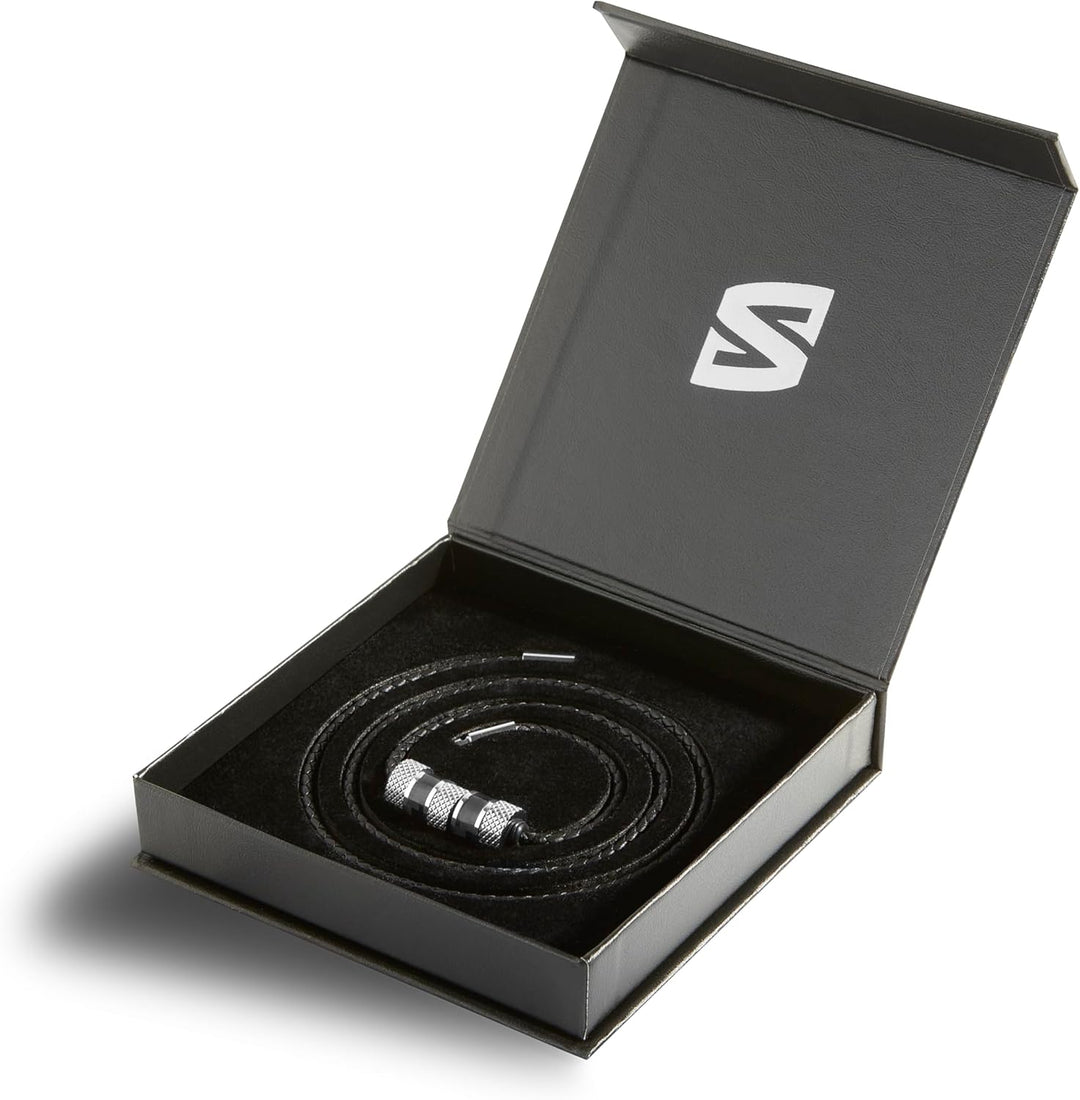 SERASAR Premium Leder Halskette Herren | Edelstahl Anhänger | Sicherer Verschluss | Drei Farben | In
