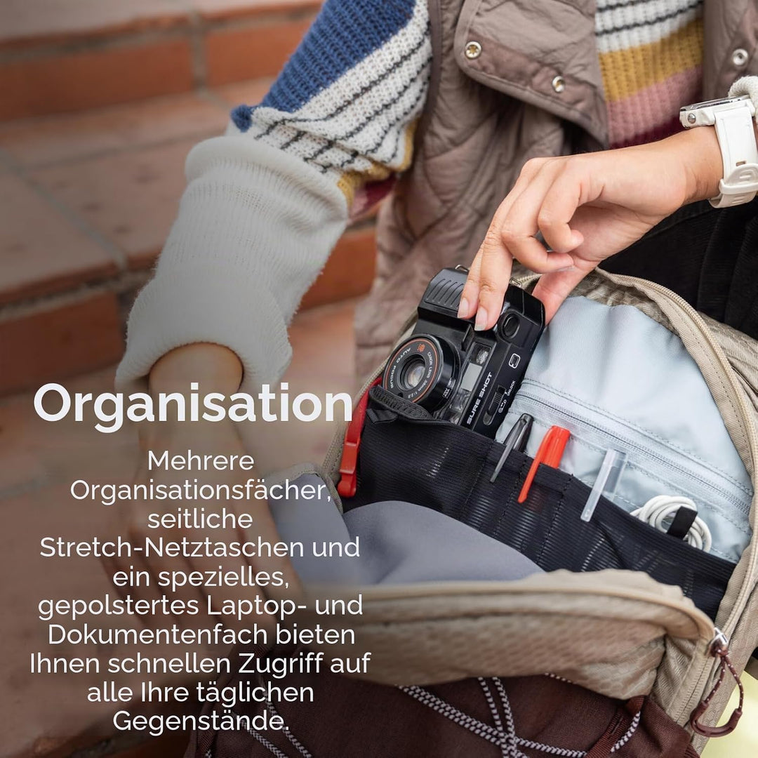 Osprey Quasar Unisex-Lifestyle-Rucksack, 26L, Phantom Grey Heather, Phantom Grey Heather