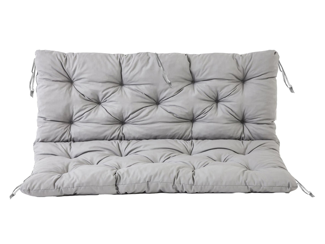 Ambientehome HANKO - Gepolstertes Kissen mit Rückenlehne für 3-Sitzer-Gartenbank, Grau, 150 x 98 x 8