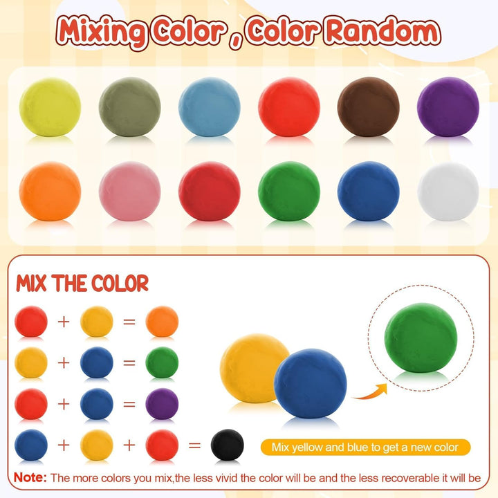 Zocipro Knete Set für Kinder, 12er Set Knetmasse für Fantasievolles und Kreatives Spielen, 12 Farben