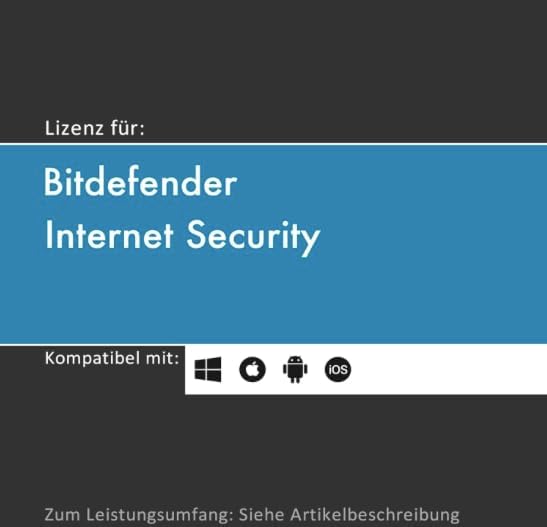 Lizenz für Bitdefender Internet Security inkl. VPN | 2025 | 1-10 Gerät(e) | 1-3 Jahr(e) | originale