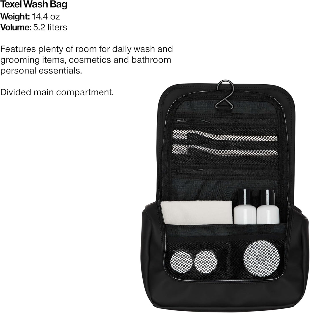 RAINS Beauty Texel Wash Bag, Schwarz, Schwarz