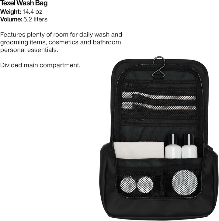 RAINS Beauty Texel Wash Bag, Schwarz, Schwarz