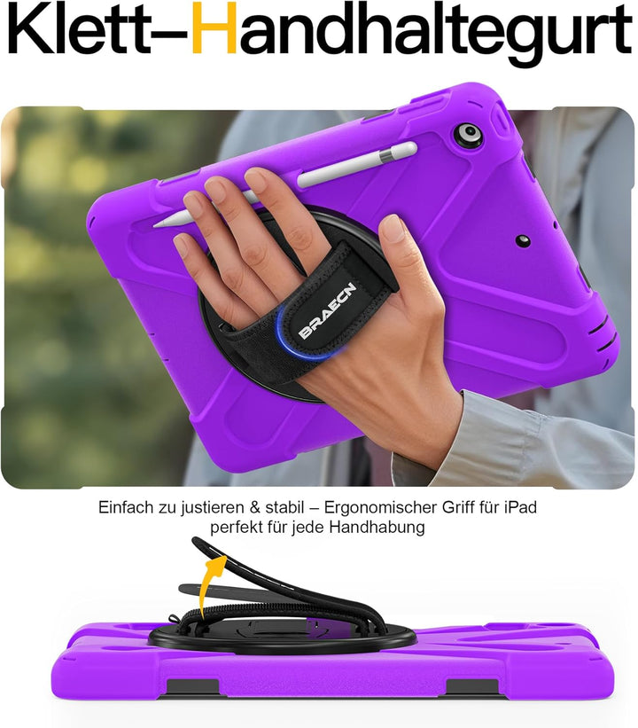 BRAECN Hülle für iPad 10.2 Zoll (iPad 9./8./7. Generation), Robuste Stossfeste Schutzhülle mit Stift