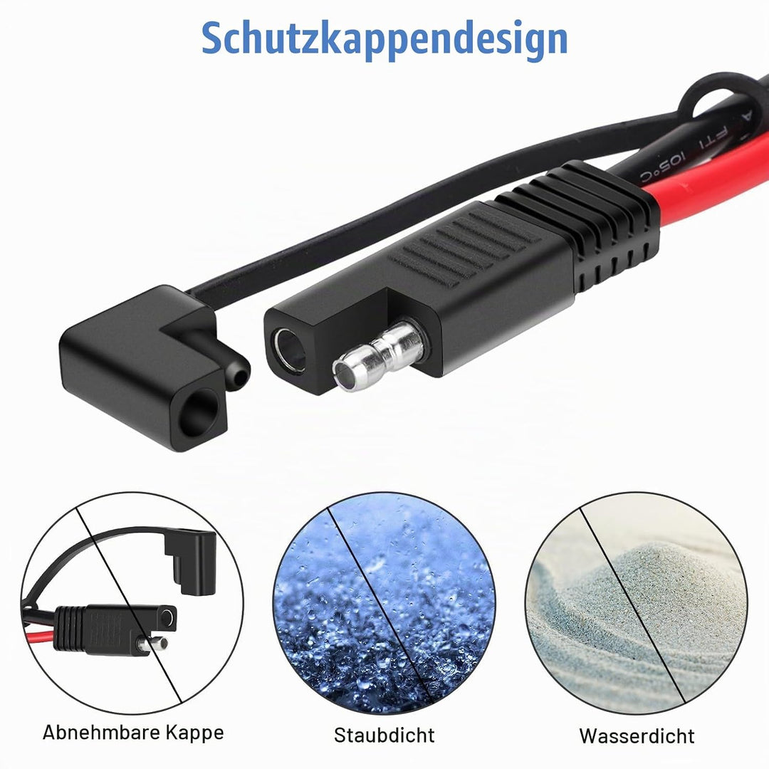 Linkstyle SAE-Schnellverbinder, SAE-Verlängerungskabel, 10 AWG, Stecker auf Buchse, Steckdose, Seite