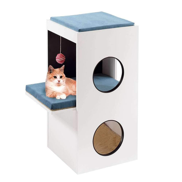 Ferplast Kratzbaum Kletterbaum Katzenkratzbaum Katzenbaum Blanco, 40 x 55 x Höhe 80 cm., Blanco