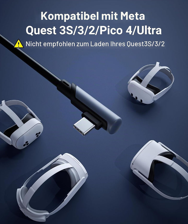 Syntech Link Kabel 6M/20FT Kompatibel mit Quest 3/2/Pro und Pico4/Pro Zubehör und PC/Steam VR, High