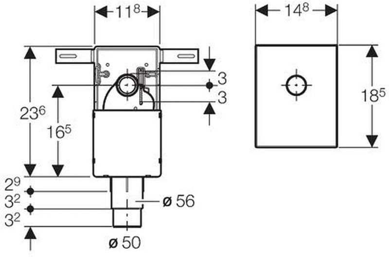 Geberit 151.120.21.1 Unterputz Siphon, Waschbecken, Anschlussstück, Chrom