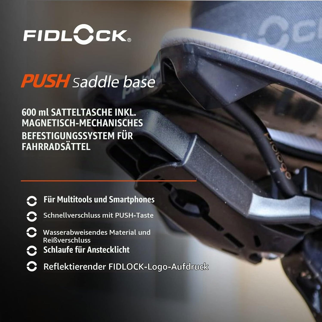 Fidlock Unisex – Erwachsene PUSH saddle base, schwarz, One Size