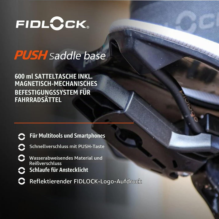 Fidlock Unisex – Erwachsene PUSH saddle base, schwarz, One Size