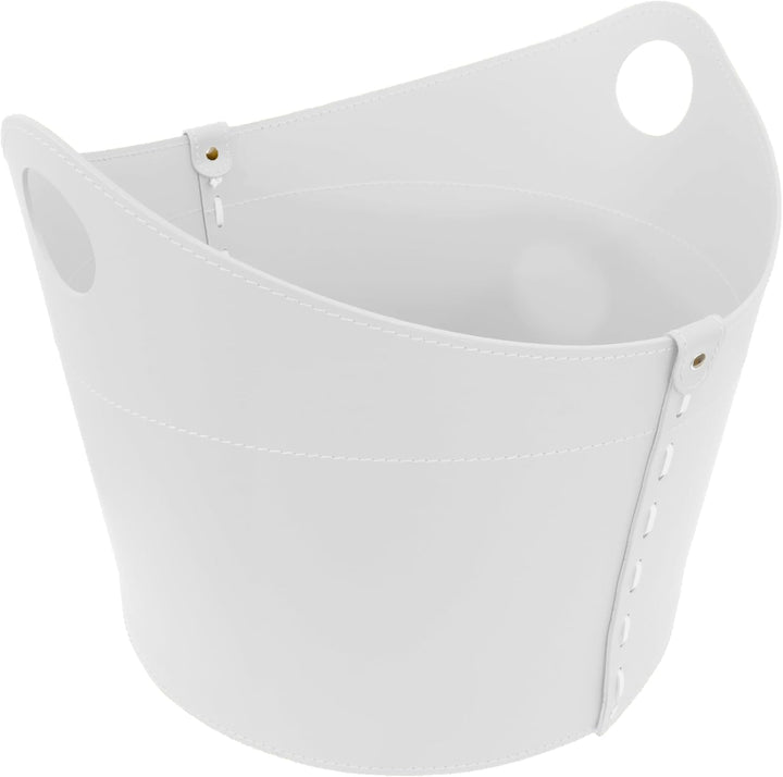 LIMAC Design CADIN Holzkorb aus Leder, moderne Brennholztasche, Originale Kaminholztasche, Kaminholz