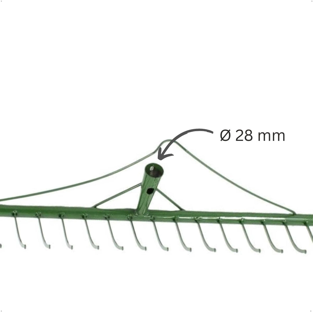 Rekord Heurechen mit 24 Zinken Breite 87,5 cm aus Stahl, pulverbeschichtet - ohne Stiel, Laubrechen,
