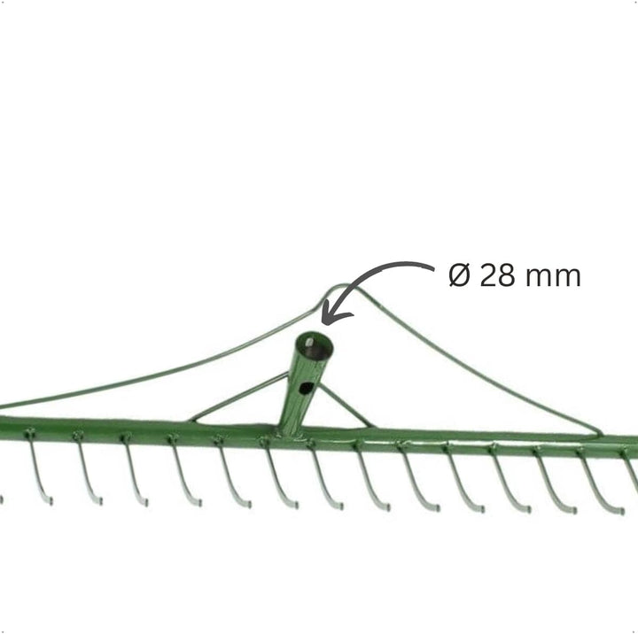Rekord Heurechen mit 24 Zinken Breite 87,5 cm aus Stahl, pulverbeschichtet - ohne Stiel, Laubrechen,