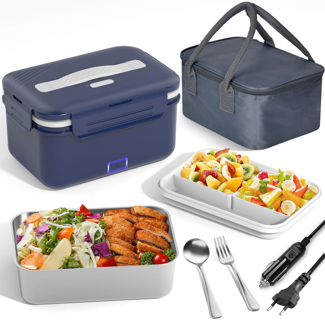 100W Elektrische Lunchbox Erwachsene, 3-in-1 12/24/220V Thermo Lunch box mit Besteck und Isolierter