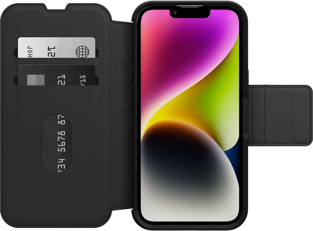 OtterBox Strada Hülle für iPhone 14, stossfest, sturzsicher,Premium Lederfolio mit zwei Kartenhalter