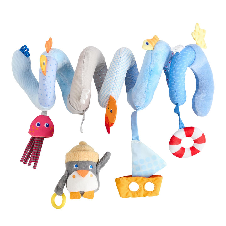 HABA Mobile-Spirale Pinguin – abnehmbare Tier-Figur, Glöckchen und Spiegelfolie, für Kinderwagen und