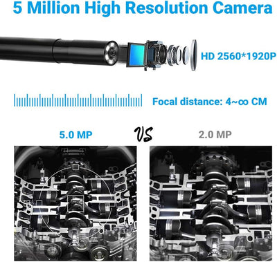 Endoskop WIFI Endoskopkamera mit licht Inspektionskamera Borescope HD 1920P 5,0 Megapixeln 5,5mm 5m