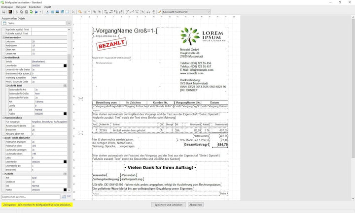 Rechnungsdruckerei 2024 PRO für Unternehmer und Handwerker - Rechnungen, Lieferscheine, Angebote, Au