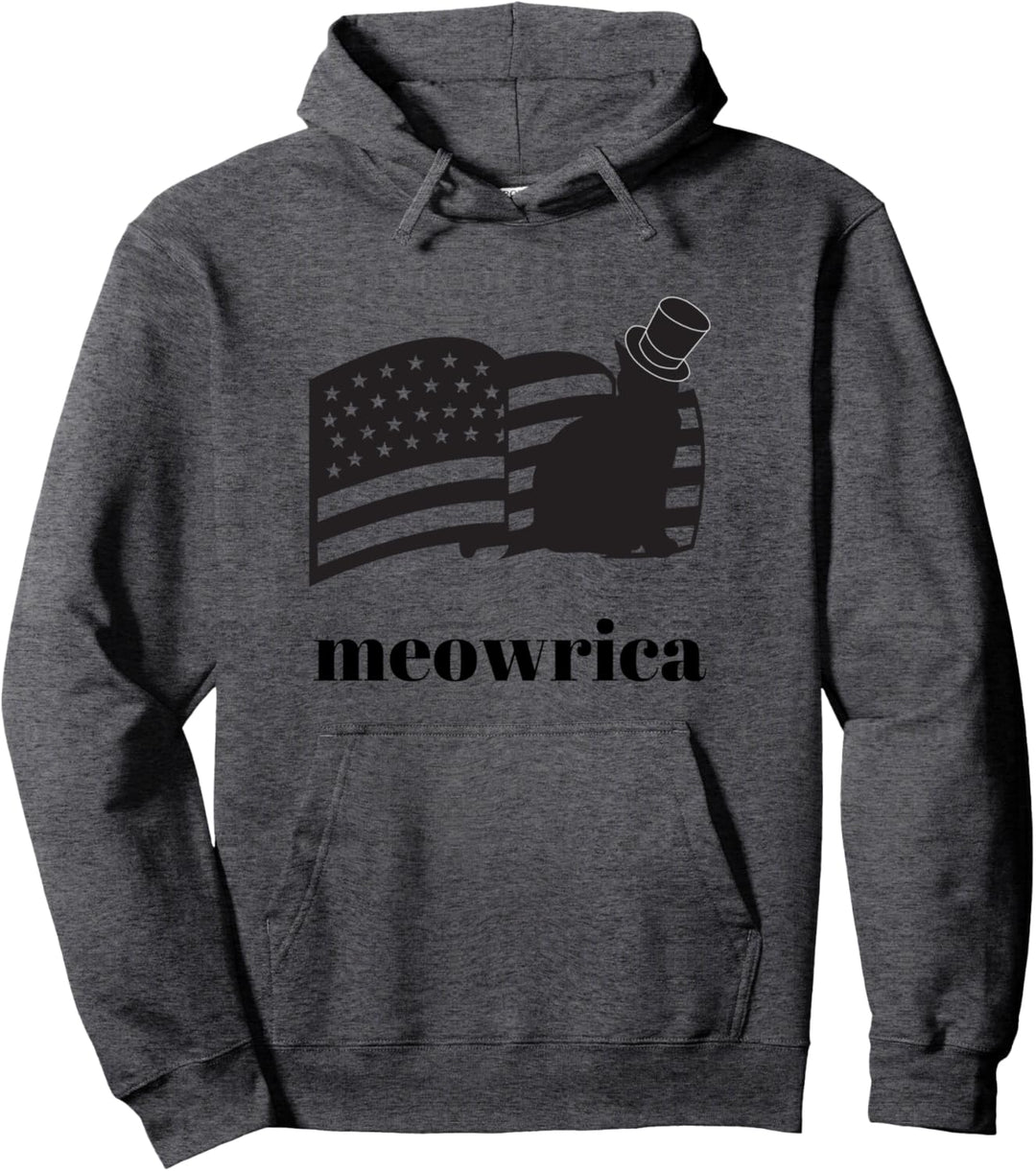 Meowrica 4. Juli Patriotisches USA-Flaggen-Design Merica Pullover Hoodie