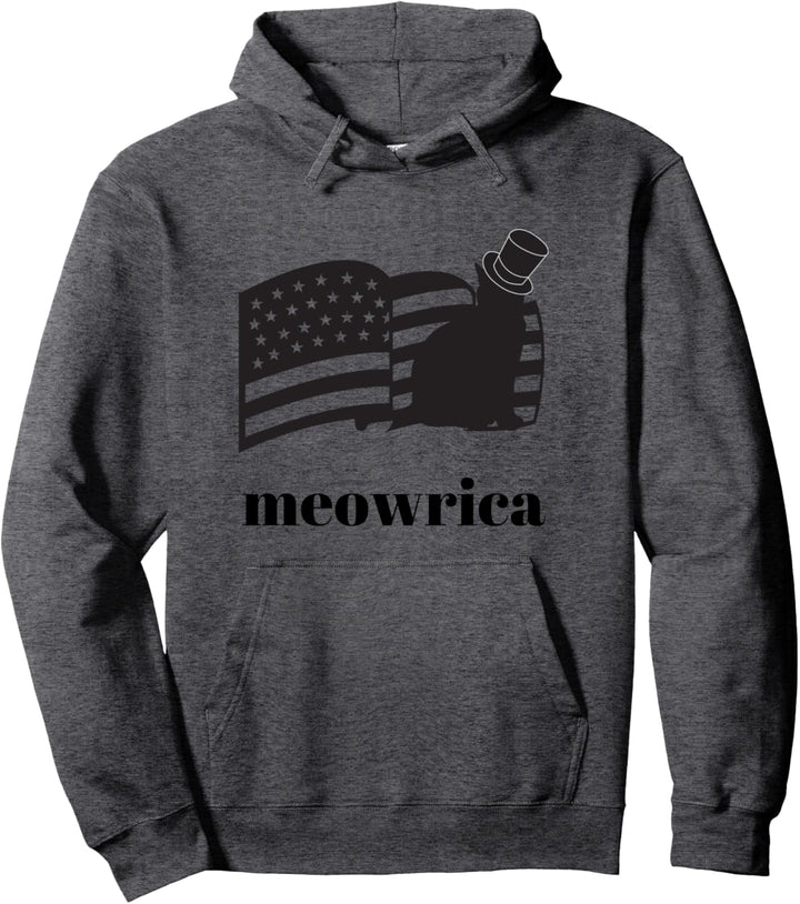 Meowrica 4. Juli Patriotisches USA-Flaggen-Design Merica Pullover Hoodie