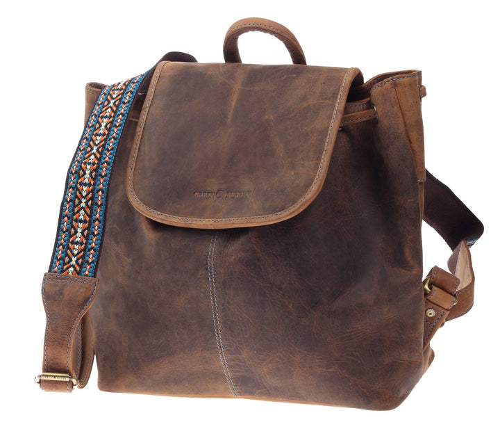 Greenburry Vintage Santana Umhängetasche Rucksack Braun 32x31x15cm