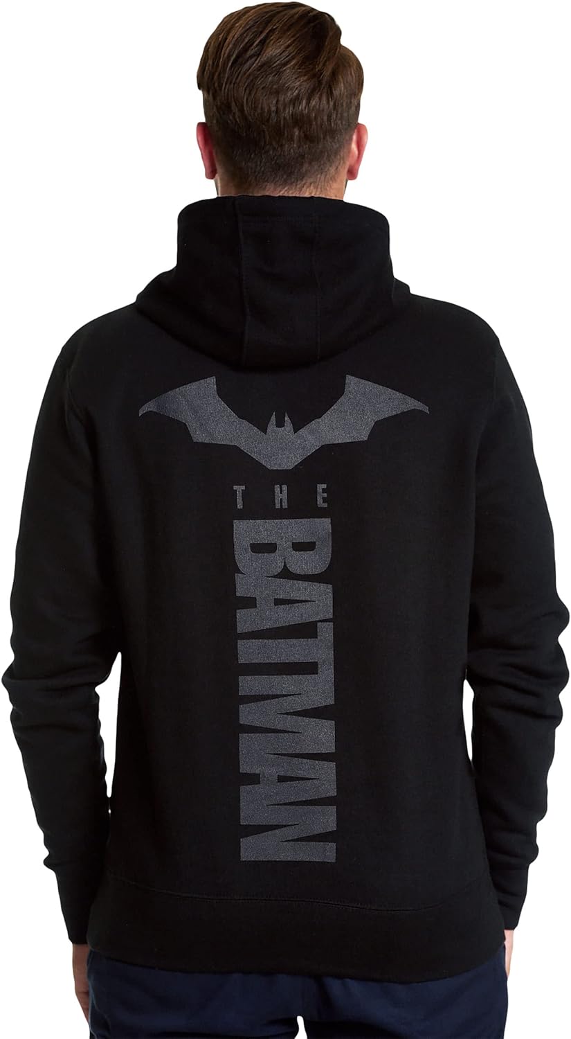 Elbenwald The Batman Hoodie Verschiedene Designs mit Front- und Rückenprint Herren Damen Baumwolle S