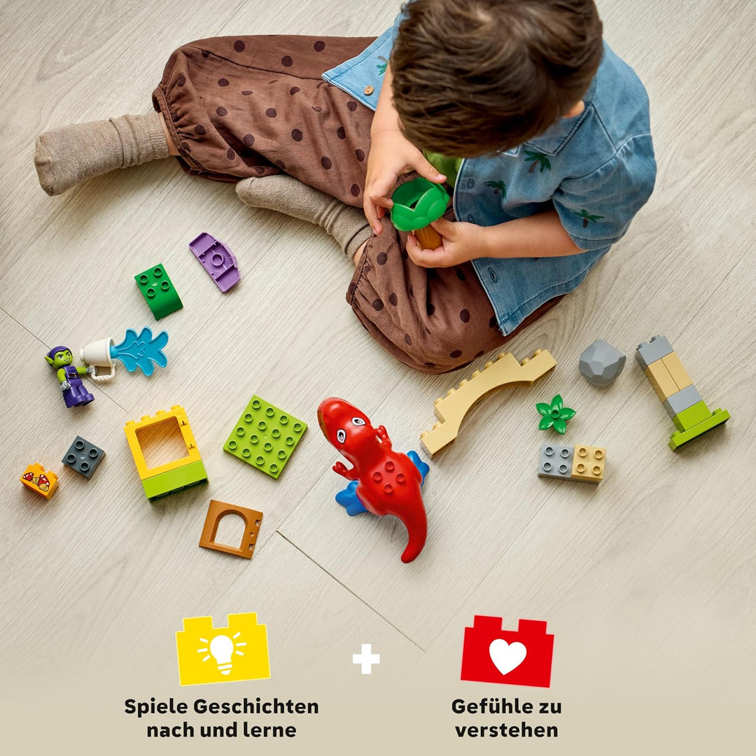 LEGO DUPLO | Spidey-Rex vs. Green Goblin - Feinmotorik Spielzeug für Kleinkinder - 2 Figuren inkl. S