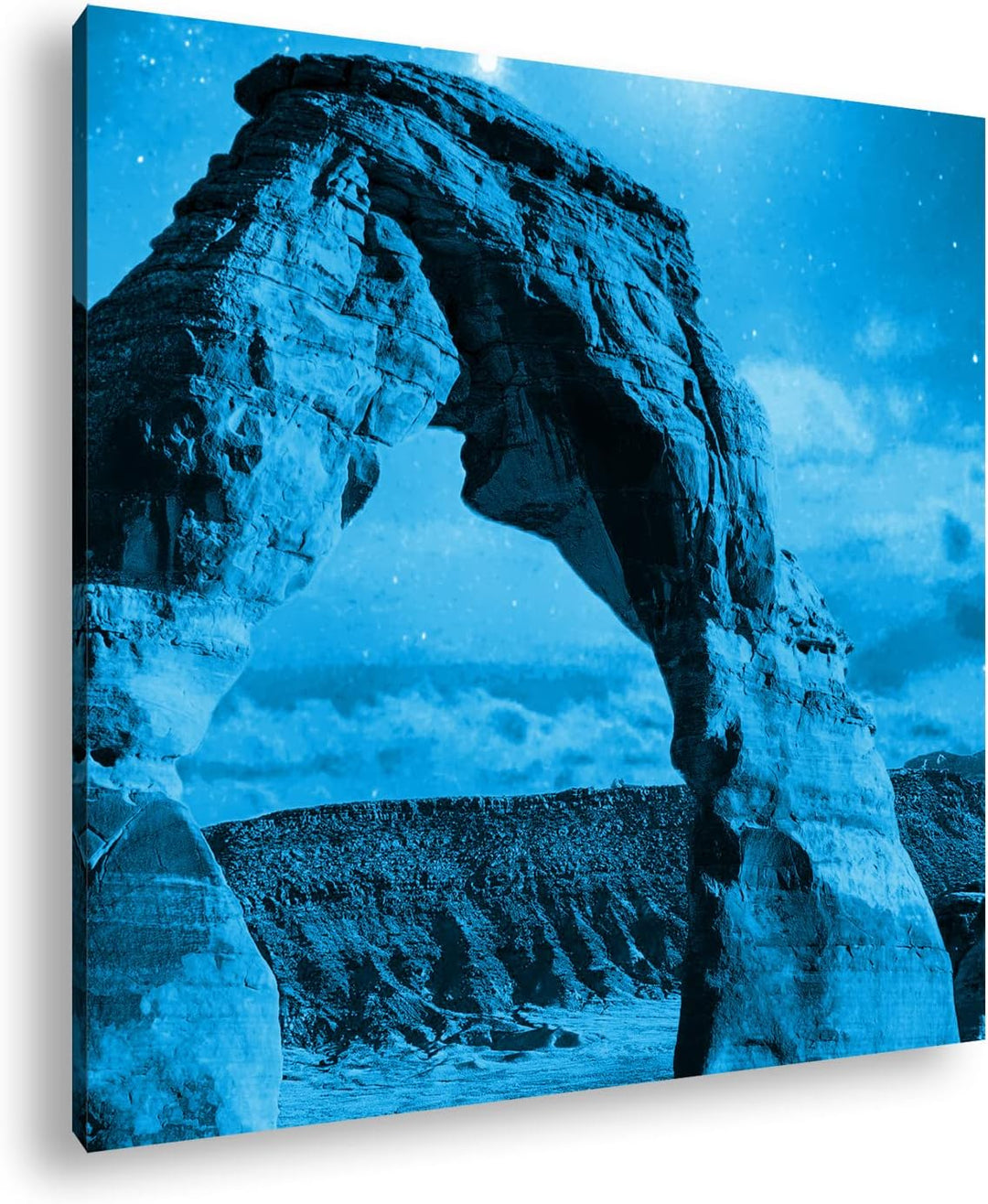 deyoli Grand Canyon Format: 70x70 Effekt: Monocrome Blau als Leinwandbild, Motiv fertig gerahmt auf