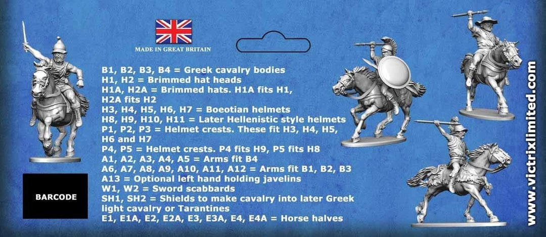 Unbekannt Victrix VXA032 - Griechische Leichte Kavallerie - 12 Figuren Set - 28mm Plastikminiaturen