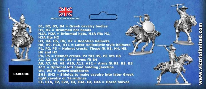 Unbekannt Victrix VXA032 - Griechische Leichte Kavallerie - 12 Figuren Set - 28mm Plastikminiaturen