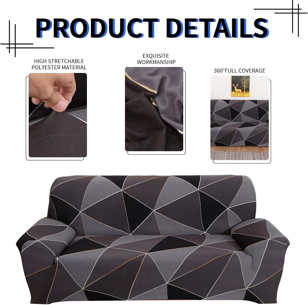 Lydevo Sofabezug 1 Sitzer Stretch Sofahusse Elastischer Sofabezug Spandex Sofa Überzug mit 2 Kissenb