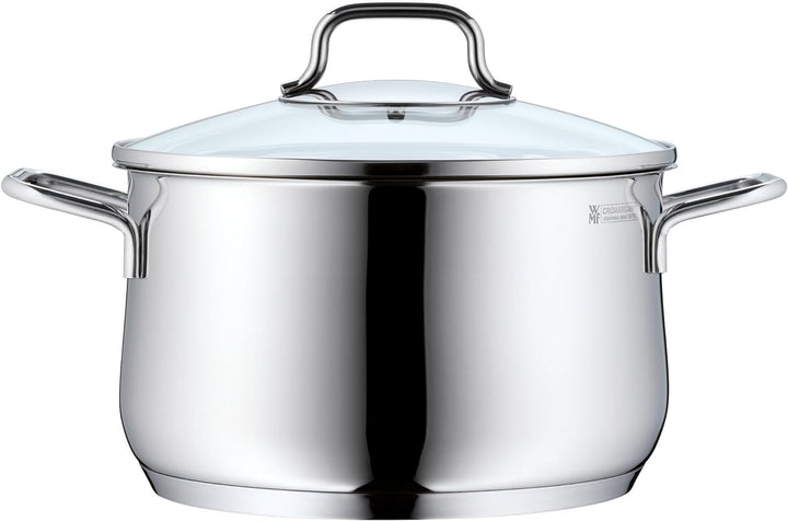 WMF Brilliant Topfset Induktion 6-teilig, Kochtopf Set mit Glasdeckel, Cromargan Edelstahl satiniert