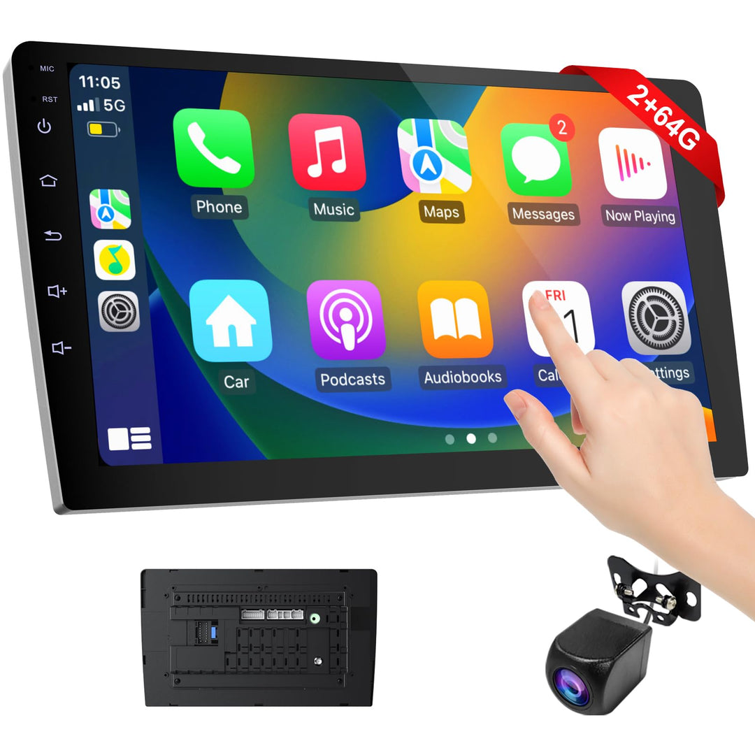 2 Din Autoradio 9 Zoll mit Wireless CarPlay & Wireless Android Auto,Auto Radio HD Touch Display mit