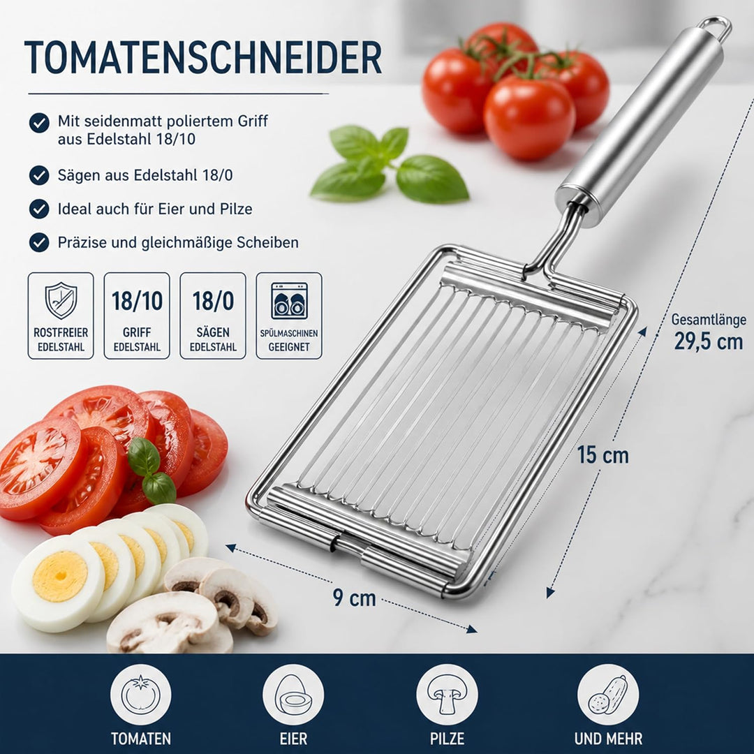 Kerafactum Tomatenmesser Tomaten Messer Tomatenschneider Obstschneider Mozarella Eierschneider Tomat