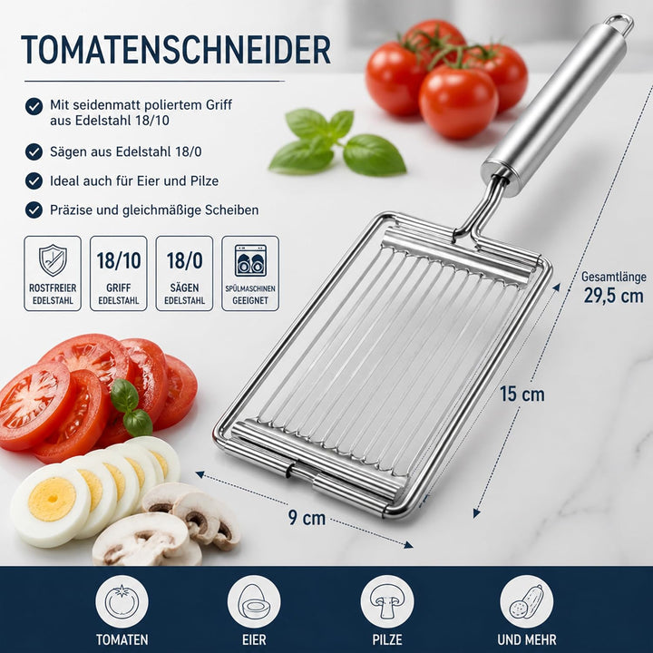 Kerafactum Tomatenmesser Tomaten Messer Tomatenschneider Obstschneider Mozarella Eierschneider Tomat