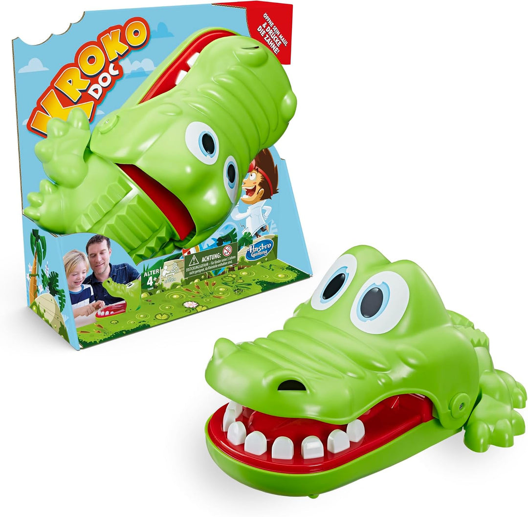 Hasbro Gaming Kroko Doc Brettspiel, lustiges Schnapp-Spiel für 2–4 Spieler, Überraschungseffekt, Vor