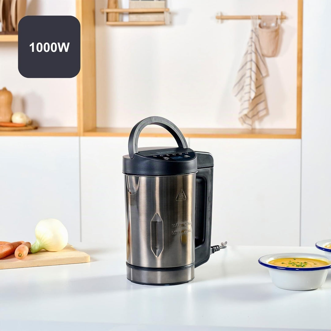 BLACK+DECKER BXSM1000E - Suppenzubereiter 1040W | Edelstahlkaraffe 1,6L | 7 Programme | Smoothies, K