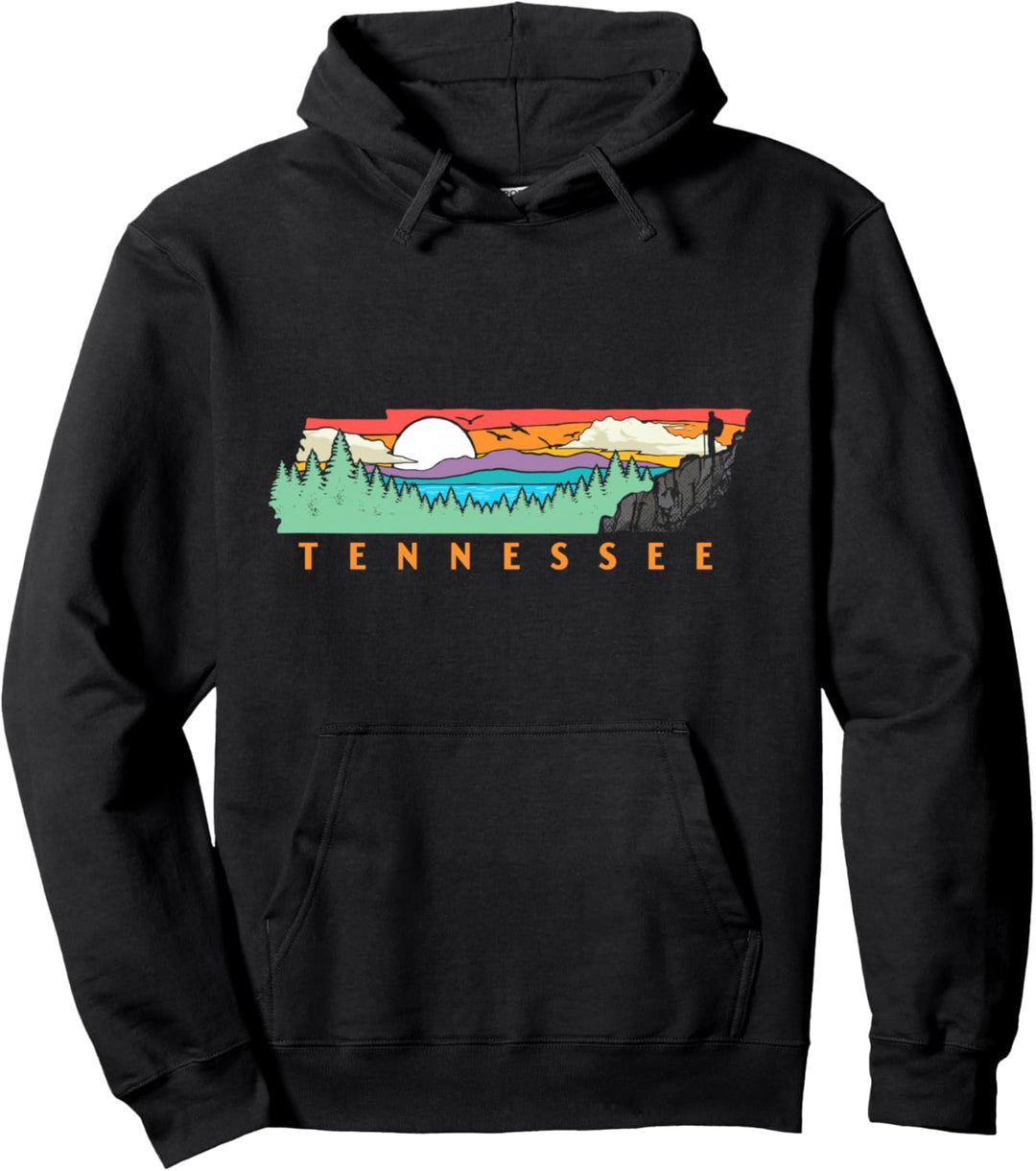 Tennessee Mountains & Outdoors State Pride Nature Graphic Pullover Hoodie