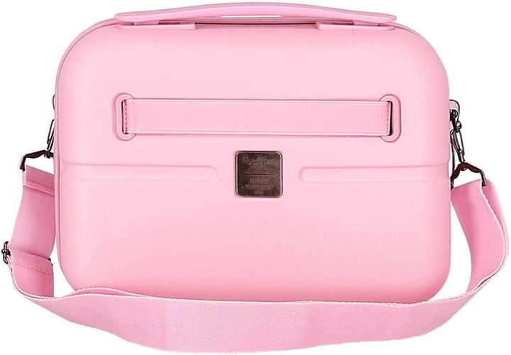 Pepe Jeans Highlight Kulturbeutel, anpassbar, mit Umhängetasche, Rosa, 29 x 21 x 15 cm, Harter ABS-K