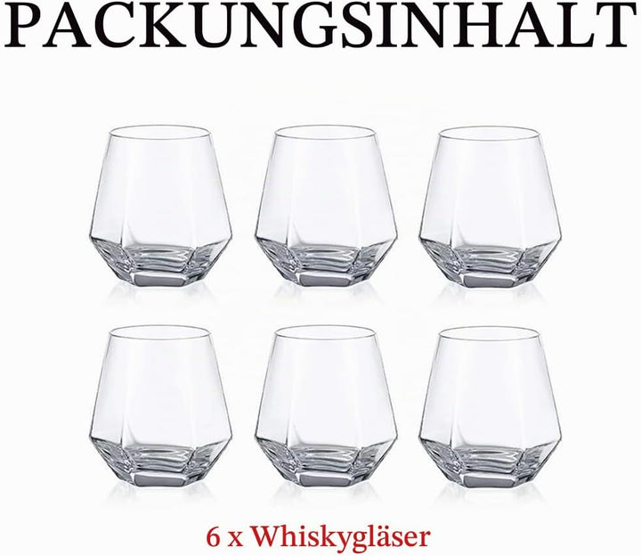 Diamond Whisky Glasses 6er-Set Gekipptes Scotchglas 300 Ml Whiskyglas Moderner Look Für Männer Fraue